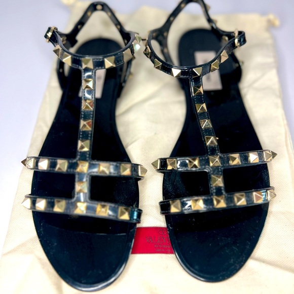 VALENTINO ROCKSTUD FLAT RUBBER SANDAL - Picture 2 of 6